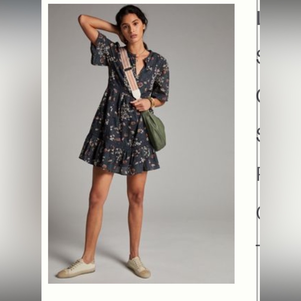 Anthropologie Lori Tunic Dress in Navy